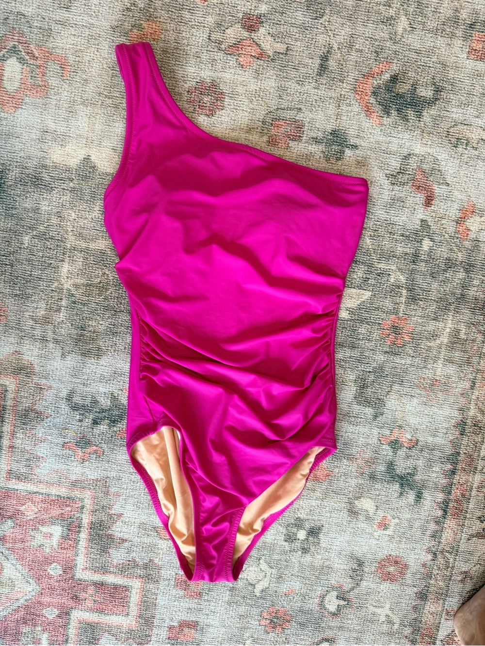 J. Crew One-Shoulder One-Piece Swimsuit - Bright Fuchsia